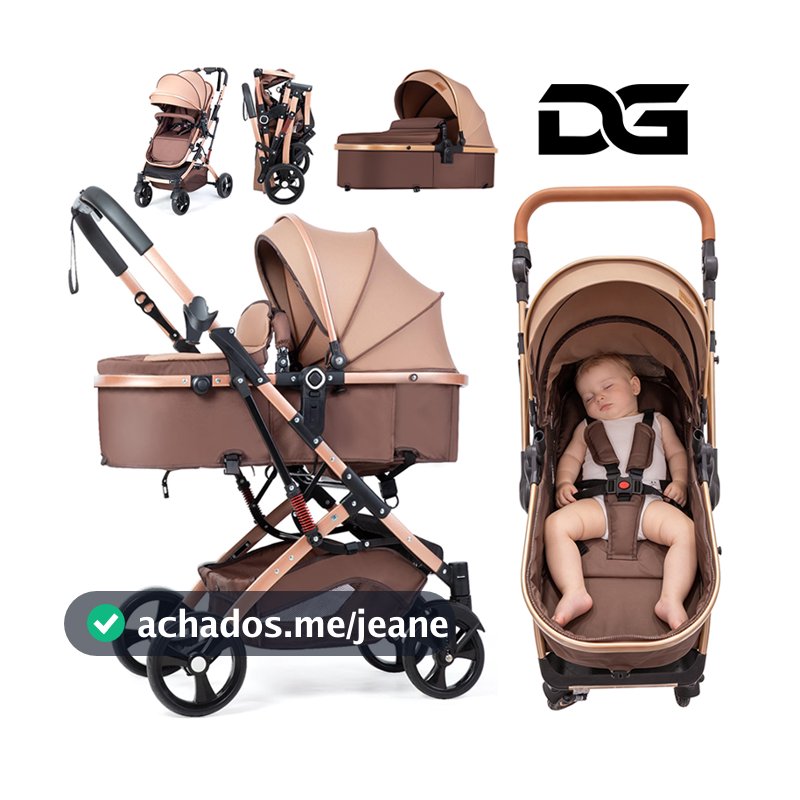 Carrinho de Bebe Passeio Berço Reversível com Moisés até 15kg Dobrável Confortável Ajustável P7