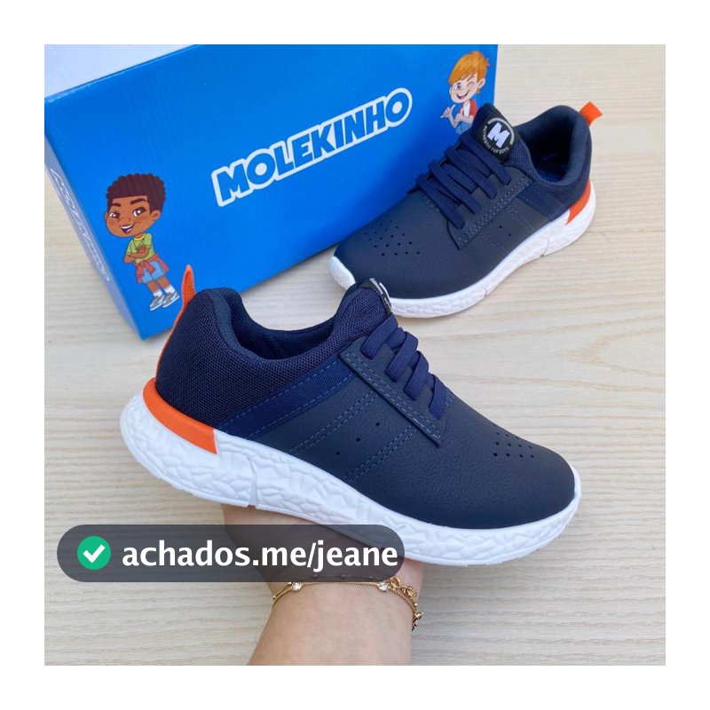 Tênis Sapato Infantil Molekinho Casual Esportivo Confortável Estilo Menino Escola