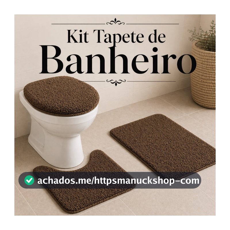 Kit Tapete Banheiro 3 Peças Pelo Baixo 100 Algodão Antiderrapante Felpudo