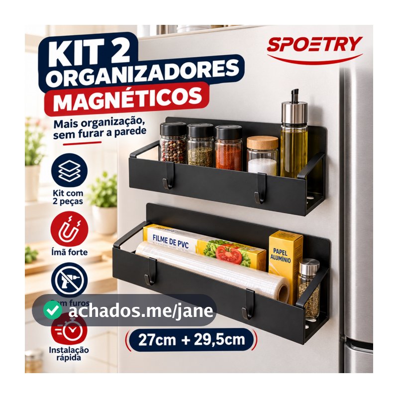 KIT2 Suporte Magnético Para Geladeira,Cozinha Organizador Magnético para Geladeira com Ímã Forte para Organização