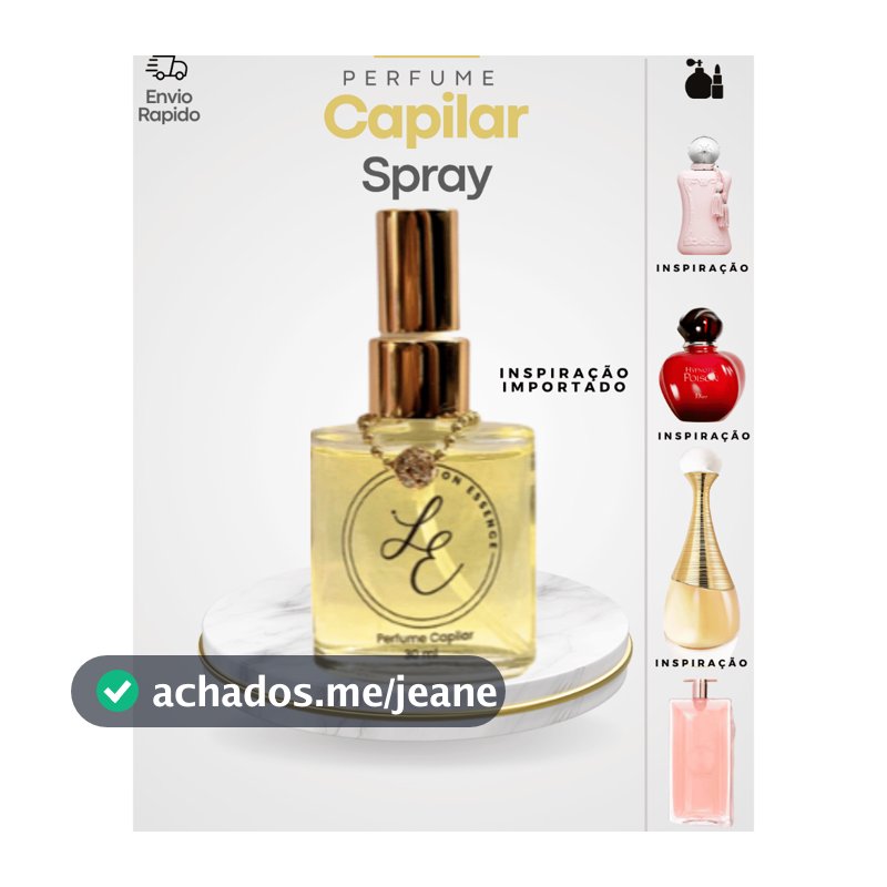 Perfume Capilar Fragância Importada com Silicone e Filtro Solar Body Splash para Cabelos