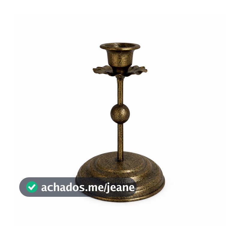 Castiçal Artesanal de Metal para 1 Vela | Decoração Rústica e Elegante para Mesa, Aparador, Sala e Área Gourmet