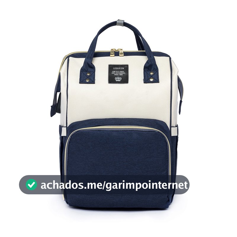 Mochila Bolsa Maternidade Lequeen Original Impermeável Porta Mamadeira Térmico Bebê Menino Menina 17L