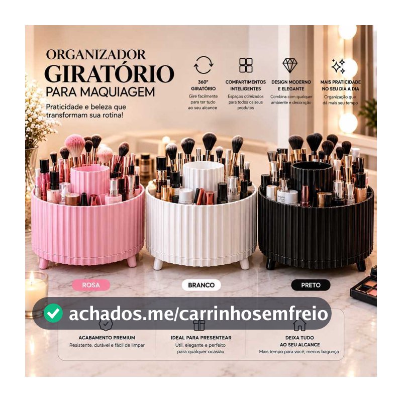 Porta Pincel | Organizador de Mesa suporte Giratório Para Maquiagem Multiuso para Cosméticos Sala Escritório Cozinha.