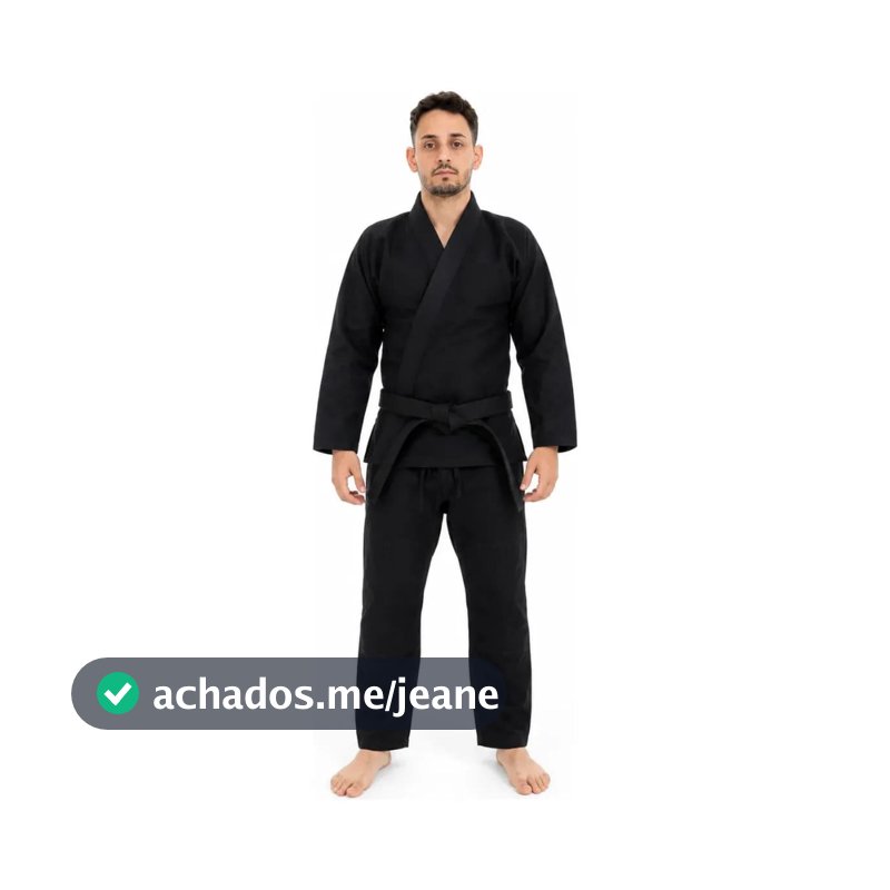 Kimono Jiu-jitsu Trançado Reforçado Preto Todos Os Tamanhos