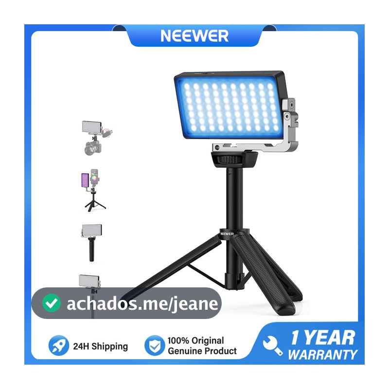 NEEWER Luz De Vídeo 12W RGB Com Tripé , Iluminação De Chave De Painel LED De Câmera Para Streaming De Selfie , SL90