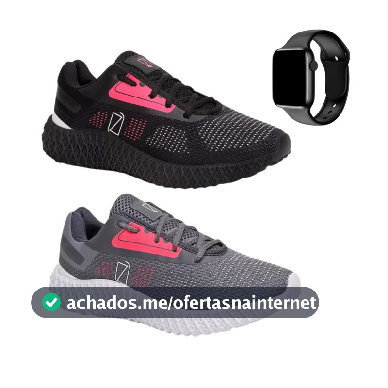 Kit 2 Pares Tênis Feminino Leve Confortável na Moda Academia Corrida Caminhada com relógio digital