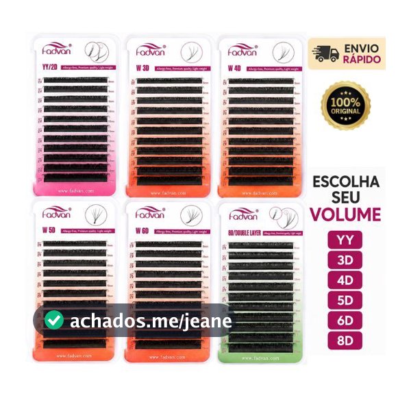 Cilios Fadvan Y, 3D, 4D, 5D, 6D, 8D-4D DUPLO, 0,07D Extensão de Cílios Fio Volume Brasileiro Egipcio