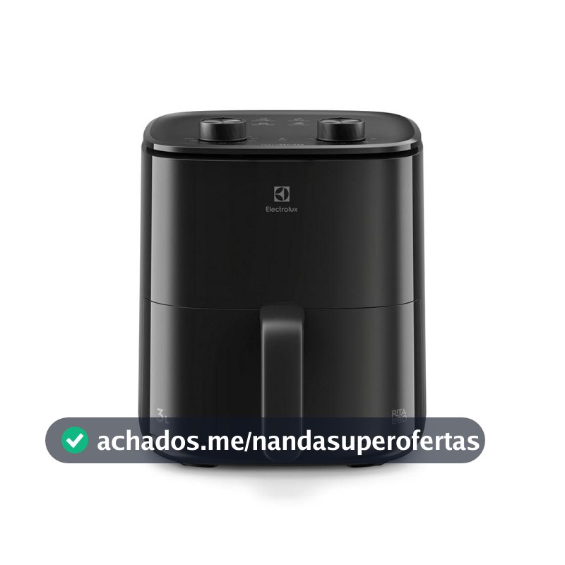 Air Fryer Electrolux por Rita Lobo 3L Preta Efficient c/ Desligamento Automático 1200W (EAF05)