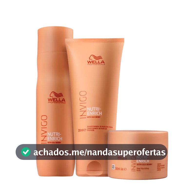 Kit Invigo Enrich Shampoo 250ml, Cond 200ml e Másc 150ml - Wella