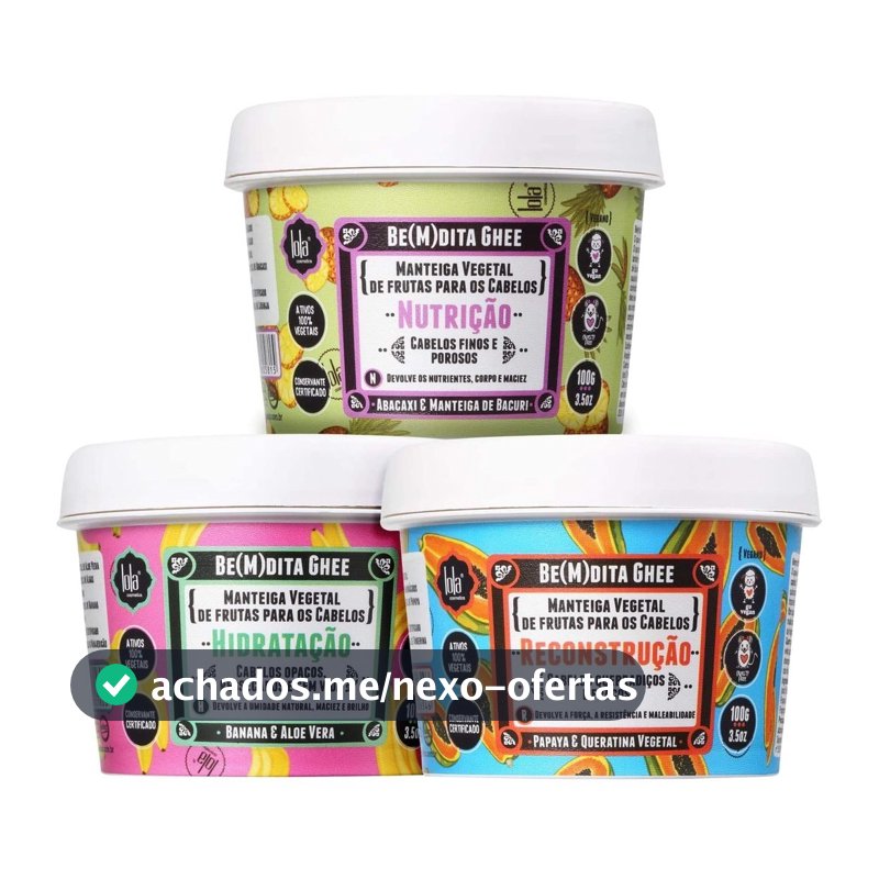 Kit Lola Cosmetics Cronograma Capilar Be(m) dita Ghee 3x100g