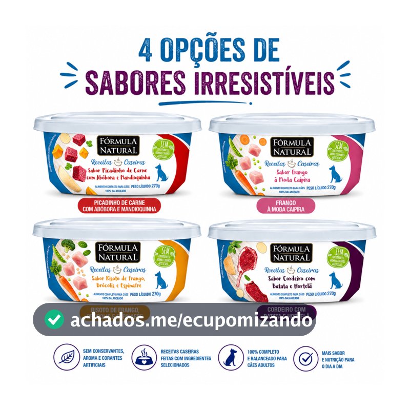 Fórmula Natural Receitas Caseiras 270g Alimento Completo