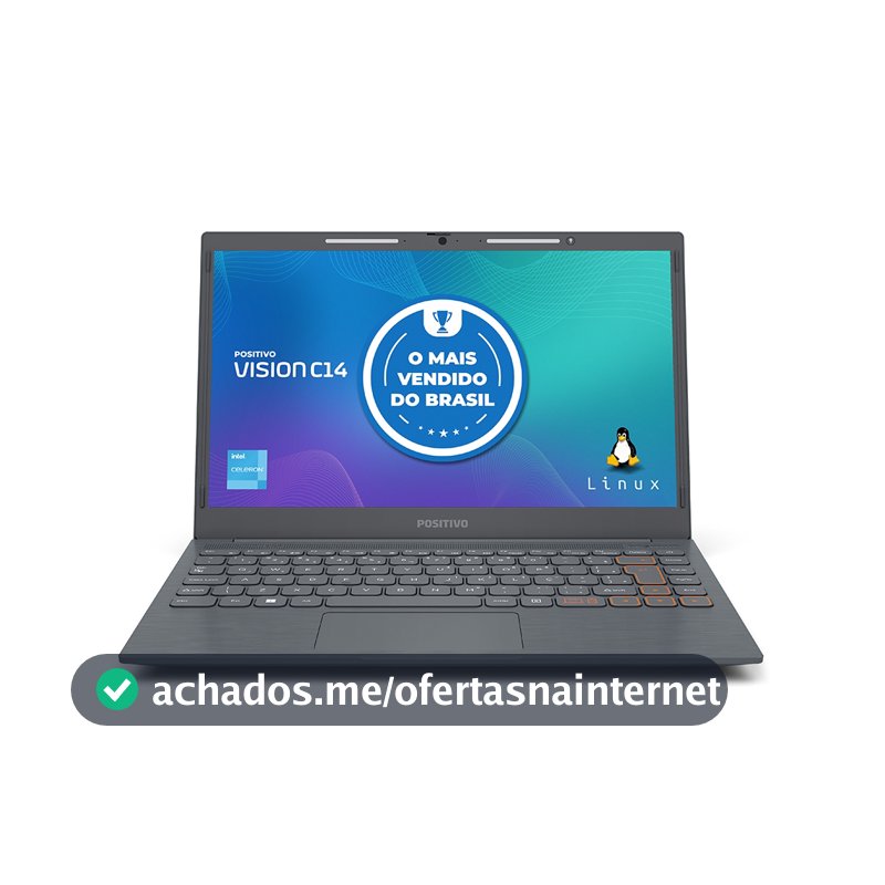 Notebook Positivo Vision C14 Intel® Celeron® Linux 8GB RAM 256GB 14.1” LED HD Lumina BAR - Cinza