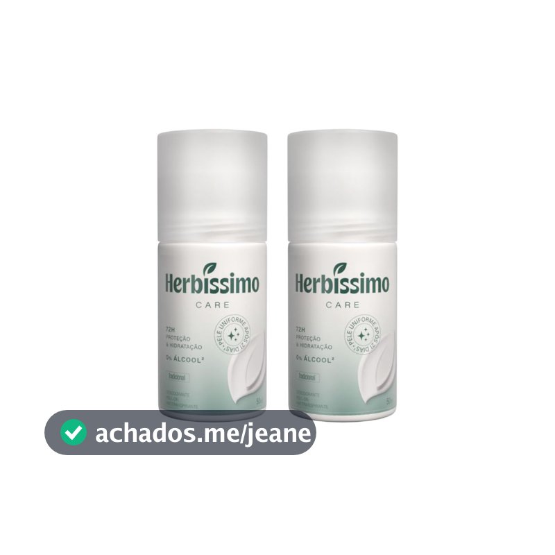 Kit Desodorante Roll-On Antitranspirante Herbíssimo Care Tradicional 50ml (2 unidades)