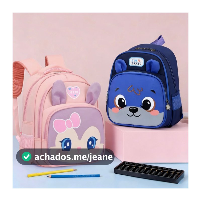 Mochila Infantil Escolar Menina e Menino De Animado