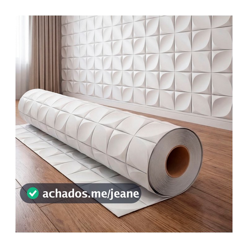 Papel Adesivo de Parede Decorativo Moderno Branco 3D Para Sala Hall