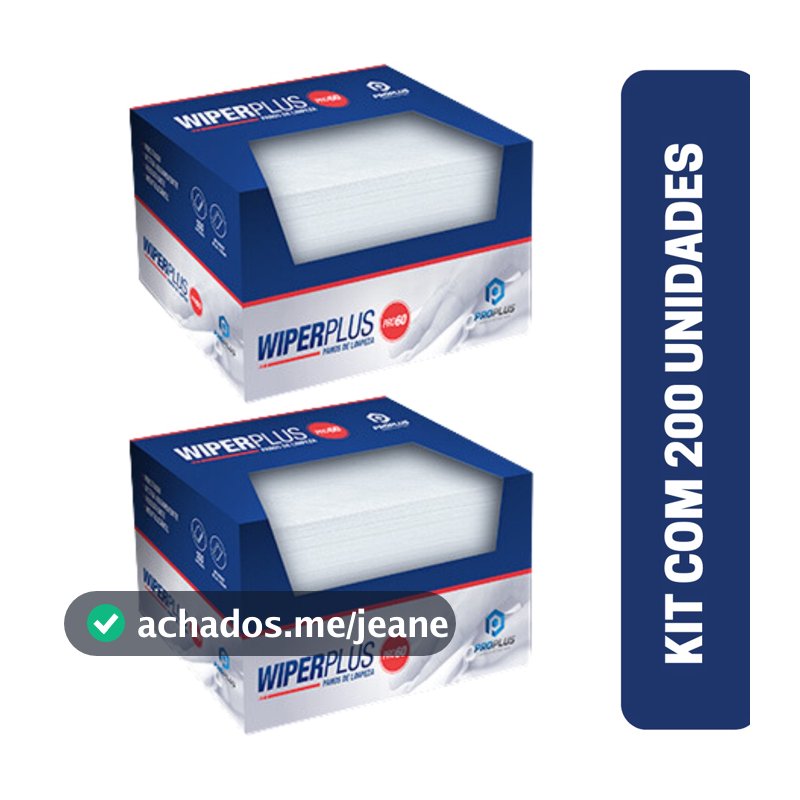 Pano Multiuso Wiper Plus Ultra Absorção Reutilizável 28x35cm kit 200 Unidades