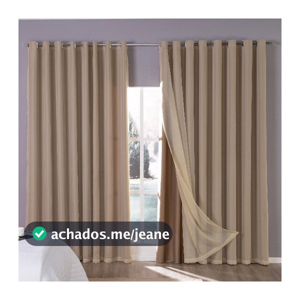 Cortina Tecido Blackout com Voil Para Sala e Quarto 3.00m larg x 2.70m alt. Alto Padrão Lisa Bloqueia Luz