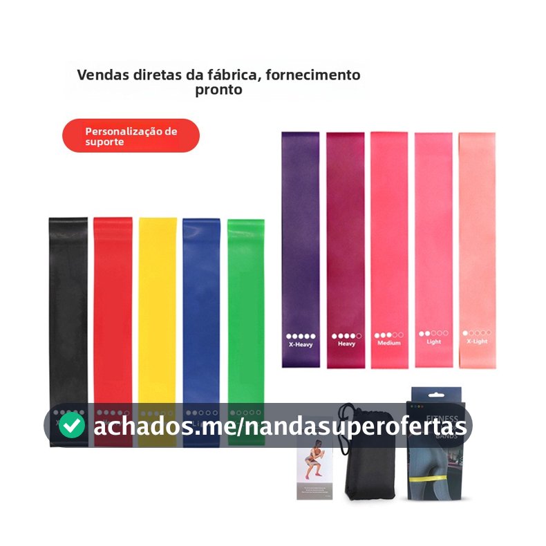 Kit 5 Elásticos Faixa elástica, faixa de resistência fitness, faixa de puxar ioga, faixa de quadril