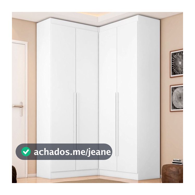 Guarda-Roupa Modulado Dormitório Casal Canto com 4 Portas Versatille Yescasa Branco Branco