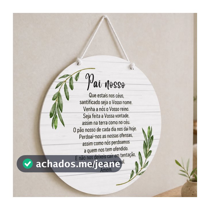 Enfeite Porta Entrada Em Mdf Casa Decoração Oração Pai nosso