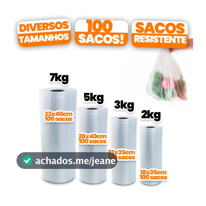 Bobina Plástica Picotada Sacos plásticos saquinhos alimento Mercado Freezer todos os tamanhos