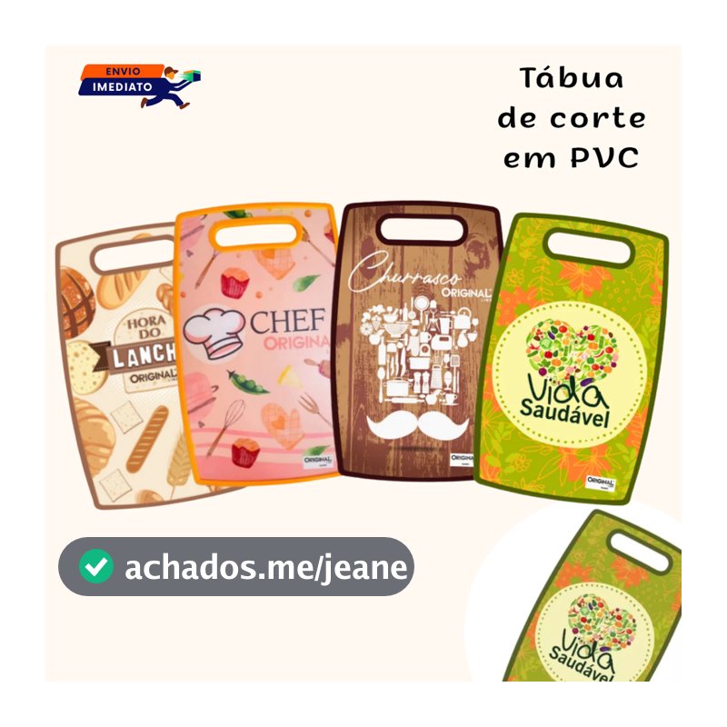 Tábua De Corte Para Legumes Carnes Vegetais Original Line Feita de PVC Resistente Salada Vida Saudável