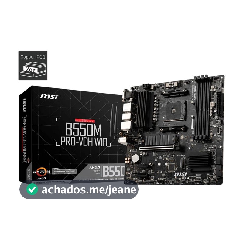 Placa Mae Msi B550m Pro-vdh Wifi Ddr4 Socket Am4 Cor Preto