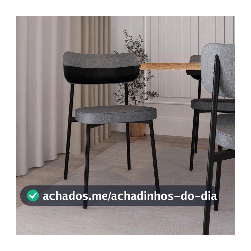 2 Unidades Cadeira Alloa fixa C/4 Pés 50 X 44,7 X 83,8 cm