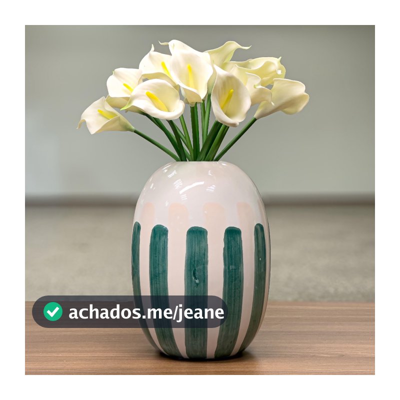 Vaso Cerâmica Decorativo Moderno Luxo Sala Elegante