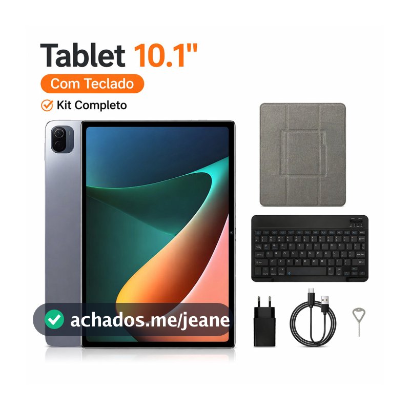 Tablet Android 10.1“ Octa-Core 3GB+32GB IPS HD WiFi com Teclado Bluetooth