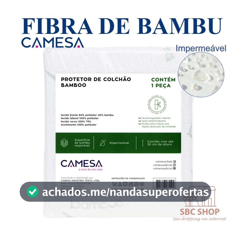 Capa Colchão Bambu Solteiro Casal Queen King Protetor de Colchão Silencioso Impermeável Bamboo Camesa