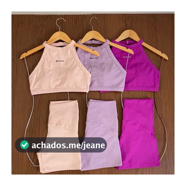Conjunto Fitness Poliamida Premium Top Costa Nua e Short Cintura Alta