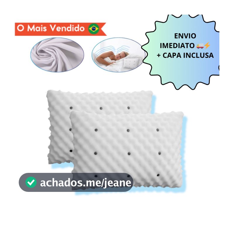 KIT Travesseiro Magnético ALTO ORTOPEDICO + FRONHA DE CETIM Massageador Confortável Infravermelho Terapeutico Luxo