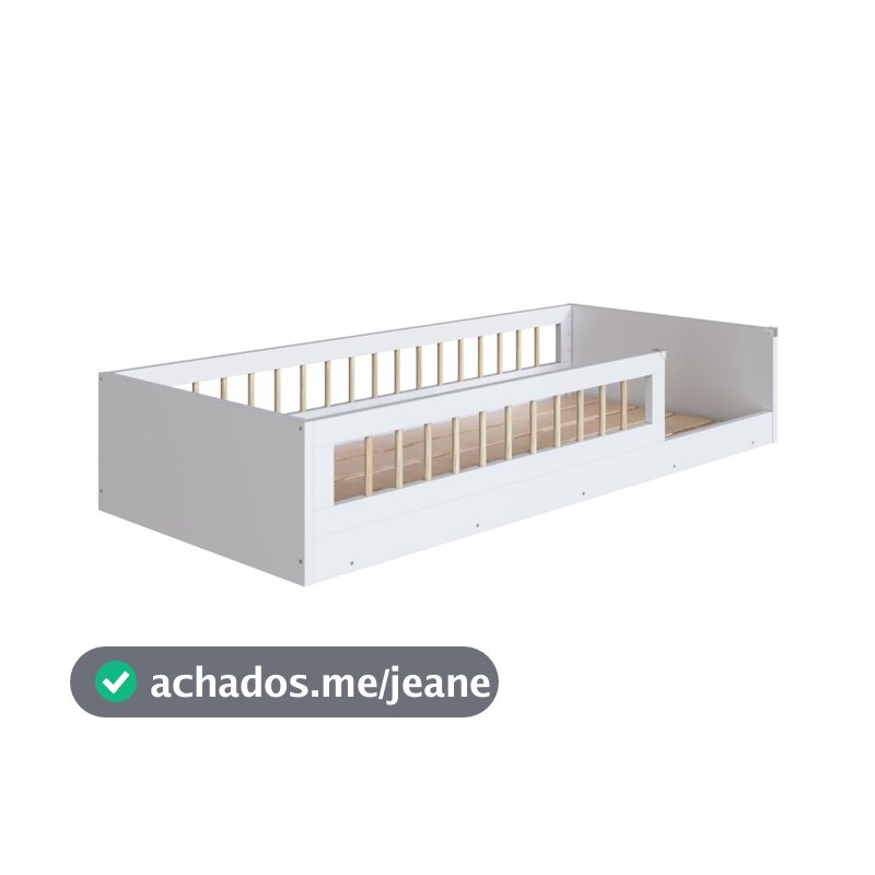Cama Montessoriana Infantil Solteiro Affetto Branco - Completa Móveis