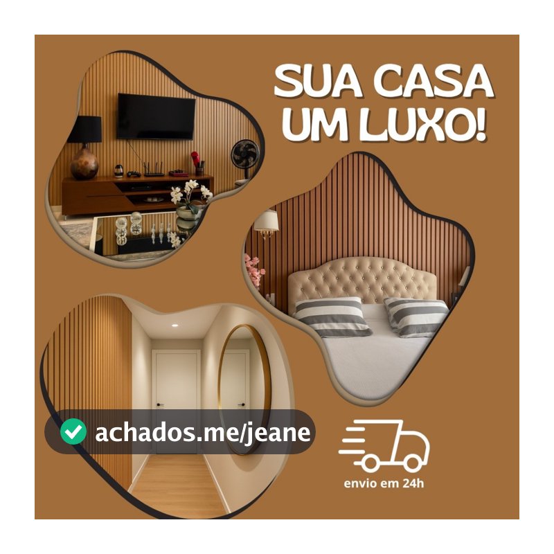 KIT 5 Até 250 Placas de Ripado Parede Decorativo 45x10 Com Fita Dupla Face Parede Sala TV Quarto