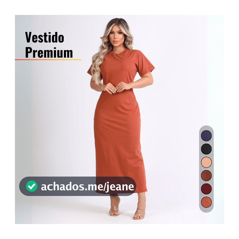 Vestido Feminino Longo Manga Curta 100% Algodão Gola Ribana Boho Chick Moda Casual Outono Inverno