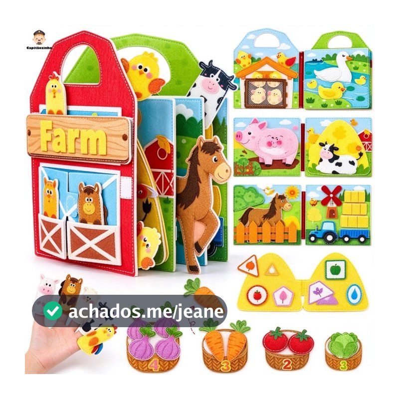 Livro Ocupado Infantil Montessori Brinquedo de Atividades para Crianças