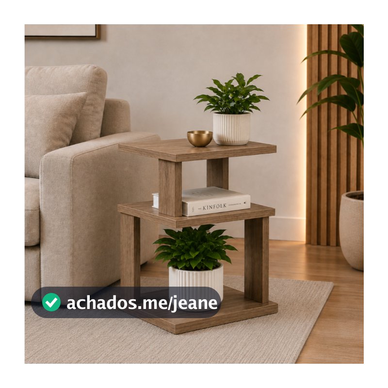 Mesa Lateral de Canto MDF Preta Mesa de Apoio Decorativa Moderna para Sala e Quarto