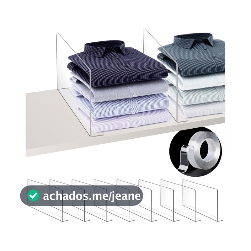 Divisória Em Acrílico Versátil Para Prateleiras Armários
