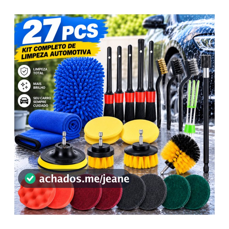 Kit 27 Escovas De Limpeza Pesada Para Parafusadeira Furadeira - de lavagem de veículos