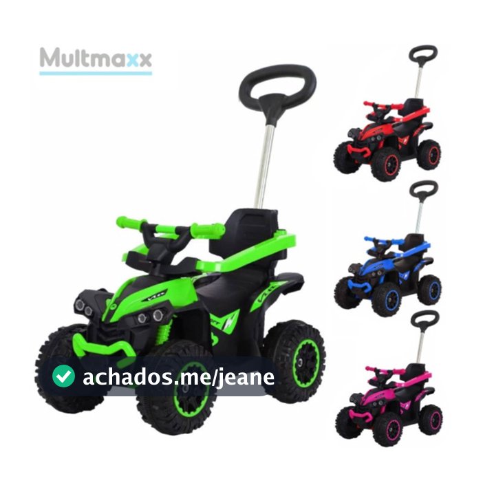 Carrinho de Passeio Infantil Buggy Musical com Empurrador Quadriciclo Farol Andador UTV Multmaxx