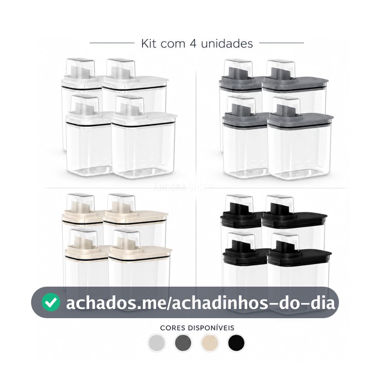 Kit 4 Peças Dispenser Flow 1,5 E 2,3 Litros Sabão Líquido Amaciante Produtos Limpeza Lavanderia