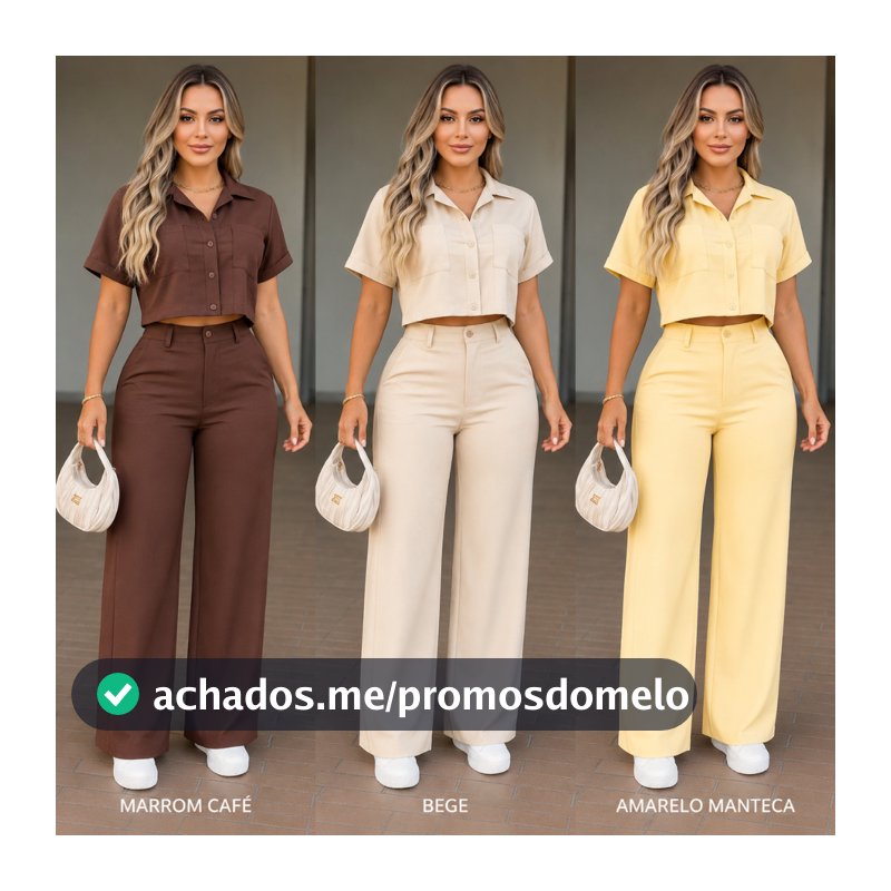 🌟 Conjunto Feminino Alfaiataria Premium Cropped + Calça Pantalona | Elegância e Conforto