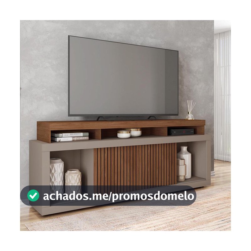 Rack  Bancada Para TV Sala de Estar até 70 Polegadas Sun Fendi e Havana Caemmun