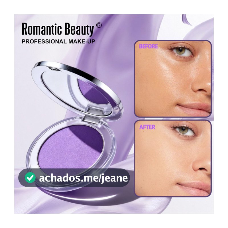 Creme de Maquiagem Roxo Lavanda à Prova d'Água, Maquiagem Natural Nude de Longa Duração, Pó Corretivo Não Desbotável par