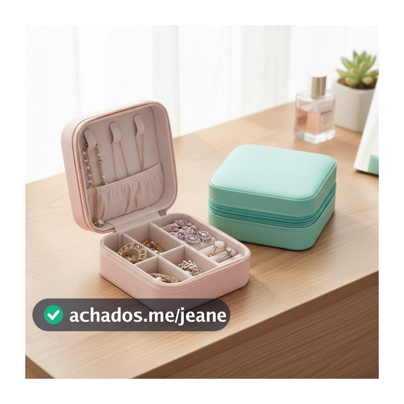 Porta-joias compacto para viagem - Organizador para anéis, colares e muito mais