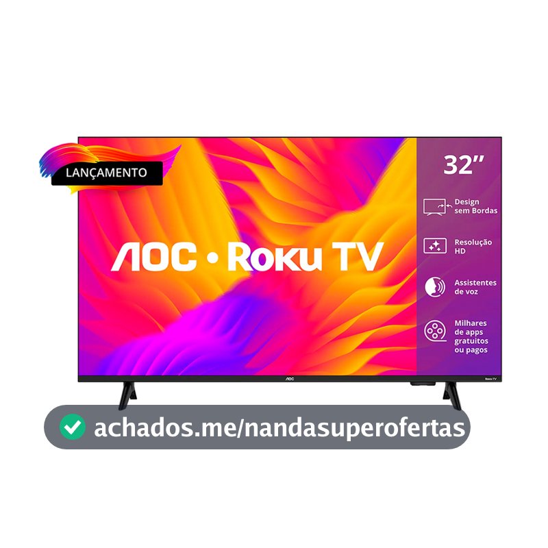 Smart Tv AOC 32" LED HD 32S5155/78G Roku Wifi HDMI Dolby Audio
