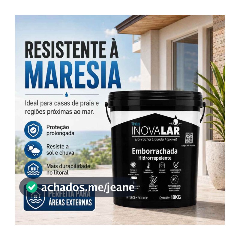 Tinta Emborrachada 18KG Inovalar - Borracha Flexível Impermeabilizante Hidrorrepelente e Antimofo