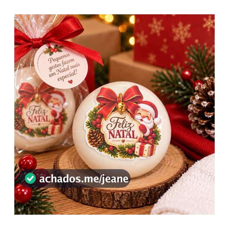 40 a 100 Adesivo Natalino Feliz Natal 5x5 cm – Para Embalagens, Lembrancinhas e Presentes